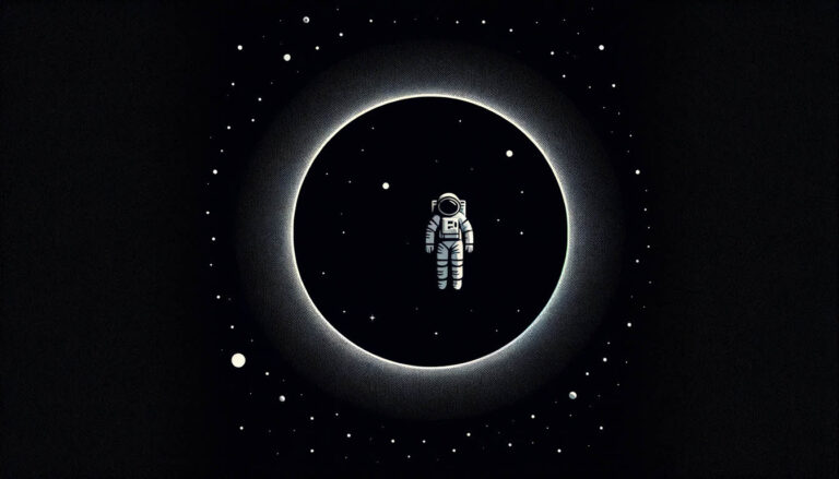 Иллюстрация в стиле минимализма, изображающая, почему мы не можем дышать в космосе