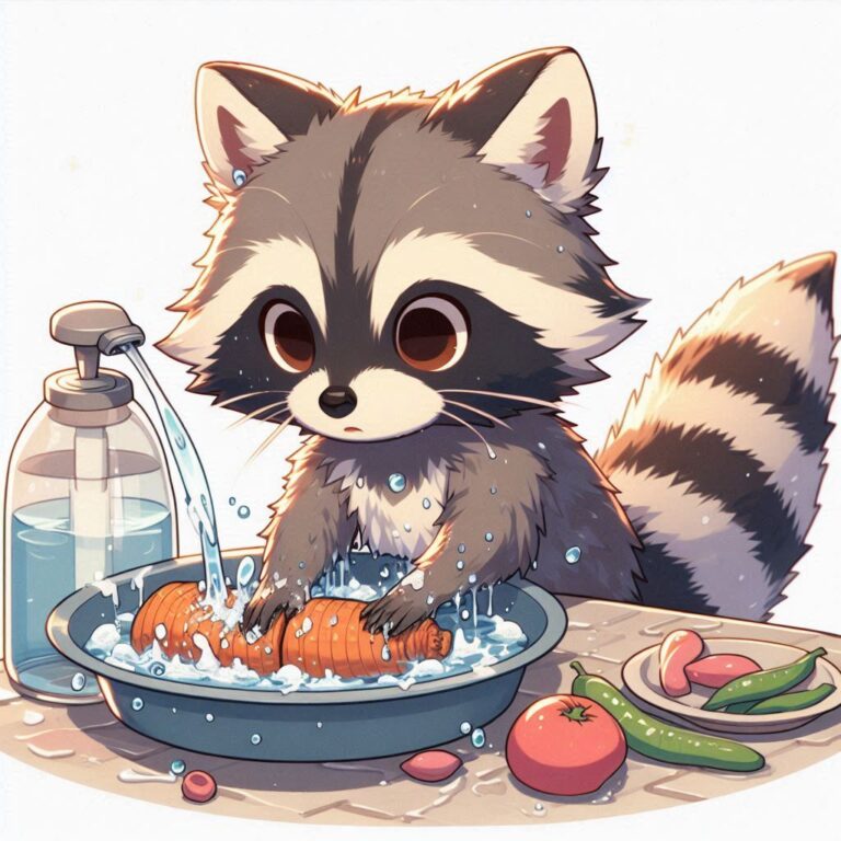 Зачем енот-полоскун моет пищу?